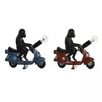 Настольная лампа DKD Home Decor 24,5 x 10 x 23,5 см Красный Синий Смола 220 В 40 Вт (2 шт.)