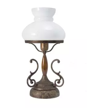 Настольная лампа E27 30 см, белая бронза, стекло, настоящая латунь, настольная лампа Licht-Erlebnisse, мультиколор