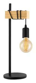 Настольная лампа Eglo, 15,5x50x17,5 см, коричневый/черный