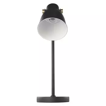 Настольная лампа EMOS design JULIAN из металла, цоколь E27 без лампочки, с блоком питания, регулируемым абажуром и кабелем 150 см, черный, Z7621B