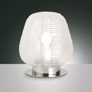 Настольная лампа Fabas Luce Cora хромированная и прозрачная E27 200 мм, прозрачный