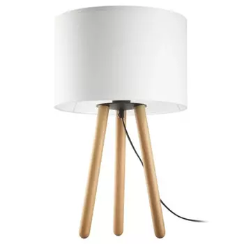 Настольная лампа famlights, 15x15x50 см, белый/сосновый