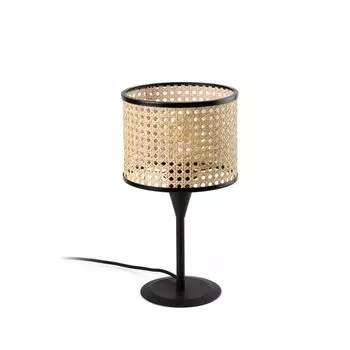 Настольная лампа Faro Mambo Black E27 210*200*210 Rattan La, черный
