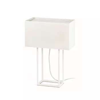 Настольная лампа Faro Modern Vesper из металла/текстиля в белом/бежевом цвете., белый
