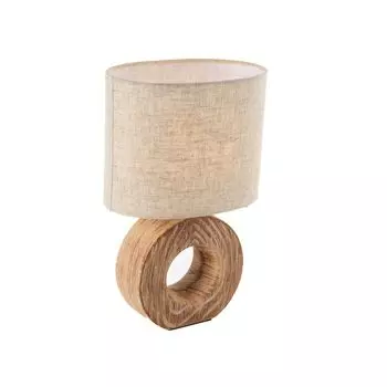 Настольная лампа Fischer & Honsel, Hanke, тканевый песочный цвет дерева (50609) Fischer & Honsel Leuchten, бежевый