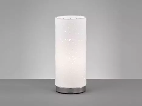 Настольная лампа Fischer & Honsel Thor - хром/белый льняной абажур с копией - 10x25см Fischer & Honsel Leuchten