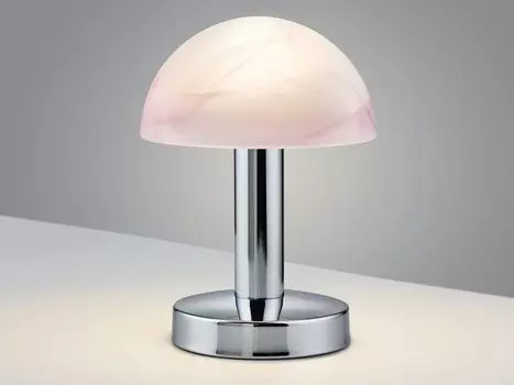 Настольная лампа FYNN II хром и стекло фиолетовый/белый высота 21см TRIO