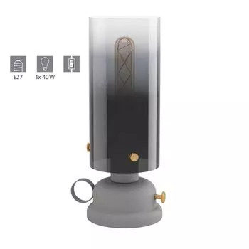 Настольная лампа GARGRAVE стально-серый, матовая латунь E27 1X40W В:31,5см 11см с клавишным выключателем EGLO