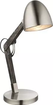 Настольная лампа ГАУА, серый, диаметр абажура 13 см, дерево Globo Lighting, серебро