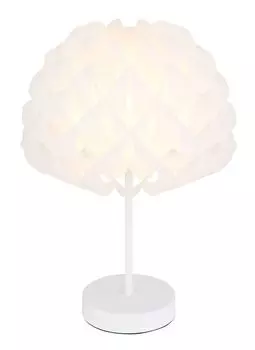 Настольная лампа Globo Lighting металл белый, пластик белый, кабель ПВХ белый, кулисный переключатель на кабеле, : 260 мм, В: 350 мм, длина кабеля 1200 мм, без 1x E14 25 Вт 230 В., серебро