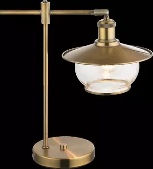 Настольная лампа Globo Lighting металл бронзового цвета, стекло, кулисный переключатель на кабеле, ДхШхВ: 370х220х420мм, без 1x E27 60Вт 230В., бронза