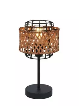 Настольная лампа Globo Lighting металл черный, темный бамбук, кулисный переключатель на кабеле, : 170 мм, В: 320 мм, длина кабеля 1500 мм, без 1x E27 40 Вт 230 В.