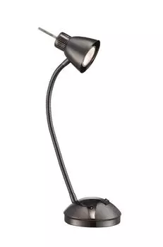 Настольная лампа Globo Lighting, металл, черный, клавишный переключатель на артикле, флексографская печать, ШхВ: 250х440мм, длина кабеля 1500мм, вкл. 1x GU10 LED 4W 230V, источник 320lm, выходная мощность 208lm, 3000K, серебро