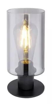 Настольная лампа Globo Lighting металл черный матовый, стекло, кулисный переключатель на кабеле, : 100 мм, В: 215 мм, без 1x E27 60 Вт 230 В., коричневый