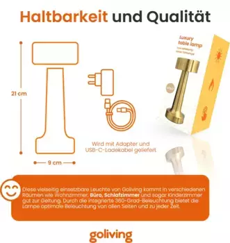 Настольная лампа Goliving, золотой