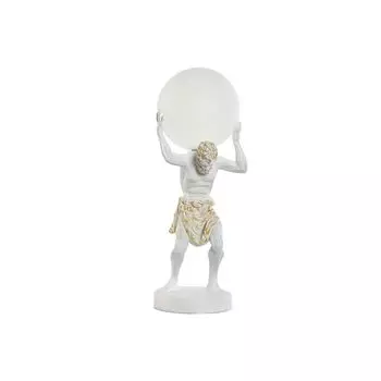 Настольная лампа Home ESPRIT Белое золото Смола Пластик 220 В 18 x 17 x 44 см