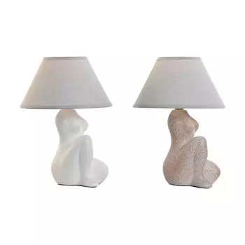 Настольная лампа Home ESPRIT Белый Бежевый Керамогранит 40 Вт 220 В 22 x 22 x 30 см (2 шт.)