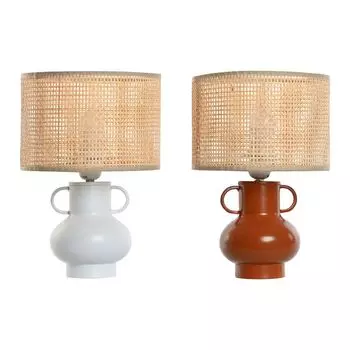 Настольная лампа Home ESPRIT White Natural Terracotta Metal Bamboo 50 Вт 220 В 22 x 22 x 33 см (2 шт.)