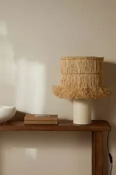 Настольная лампа из рафии H&M, бежевый