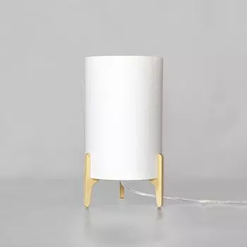 Настольная лампа из ткани, дерева, белого кабеля, переключатель, прикроватная лампа Licht-Erlebnisse, белый