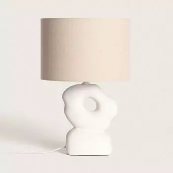 Настольная лампа керамическая Illinois белая LEDKIA, белый