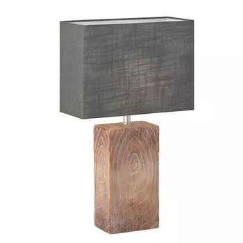 Настольная лампа, керамика, текстиль, под дерево, H 50 см etc-shop, коричневый