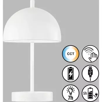 Настольная лампа коллекции SCHNER WOHNEN «Kia», 1 лампочка, светодиод 2 Вт, управление CCT, мобильный свет, всегда с вами, с регулировкой яркости Schner Wohnen-Kollektion, белый