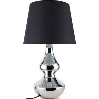 Настольная лампа Konsimo 1,5м и Е14 "РИЛА", серебро, керамика/ткань, элегантная, 25х25х45,5 см