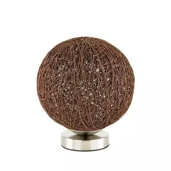 Настольная лампа круглый шар 25 см металлическая оплетка коричневого цвета E27 настольная лампа для гостиной Licht-Erlebnisse, коричневый