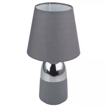 Настольная лампа LED Textil Touch, серо-хром, H 31 см, EUGEN etc-shop, серый