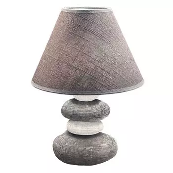 Настольная лампа, лен, имитация серого керамического камня, В 33,5 см etc-shop, серый