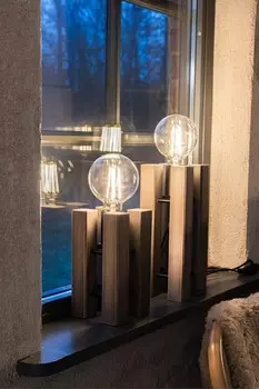 Настольная лампа lodge маленькая Marksljd, коричневый