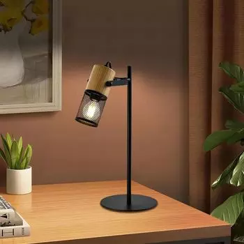 Настольная лампа LQWELL Настольная лампа, прикроватная лампа черного цвета для внутреннего ресторана, гостиной, спальни, ужина, бара, офиса, офиса [класс энергопотребления A]