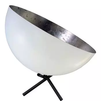 Настольная лампа masterlight Ларино 1-лампочка сталь бело-серебро сусальное 30см