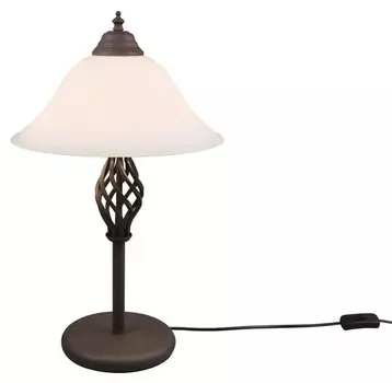 Настольная лампа MeineWunschleuchte Landhaus dimmbar Glas Wei цвет rost