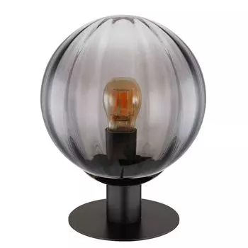 Настольная лампа, металл, черный матовый, дымчатое стекло, D 23 см Globo Lighting