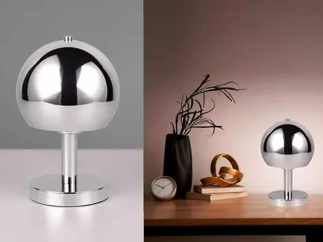 Настольная лампа металл серебро, высота 29см. TRIO