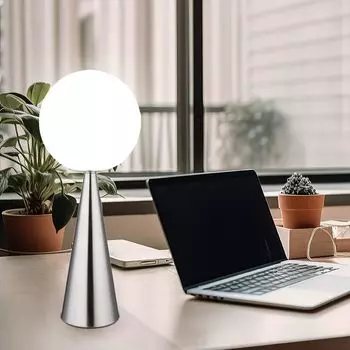 Настольная лампа, металл, стеклянный шар, серебро, E27, H 49,5 см Globo Lighting