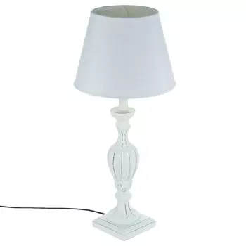 Настольная лампа на деревянном основании с патиной вуали серого цвета, 56 см - Atmosp Atmosphera, серый