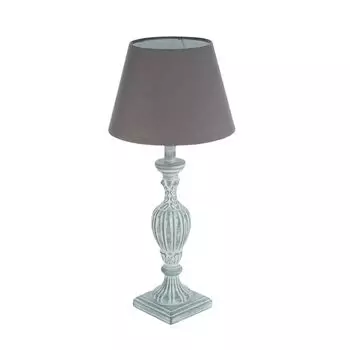 Настольная лампа на деревянном основании с серой патиной, 56 см - Атмосфера Atmosphera, серый