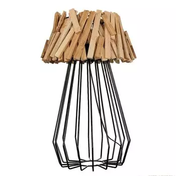 Настольная лампа на проволочном каркасе из коряг 58 см E27, уникальная настольная лампа ручной работы Licht-Erlebnisse, мультиколор