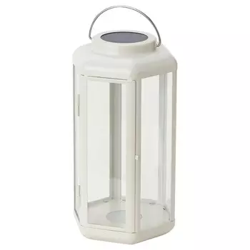Настольная лампа на солнечных батареях, LED, фонарь/бежевый, 28 см, SOLVINDEN IKEA