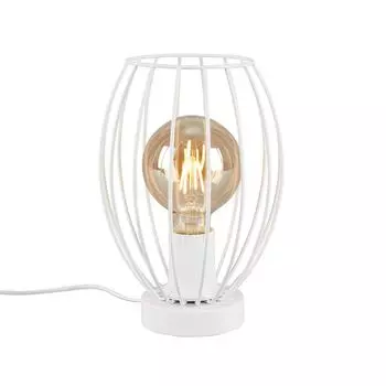 Настольная лампа Настольная лампа кабельный выключатель абажур 1xE27 25Вт белый металл Briloner