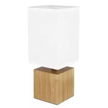 Настольная лампа, натуральное дерево, белый текстиль, H 30 см. Globo Lighting, коричневый