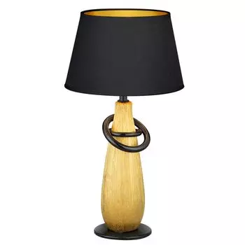 Настольная лампа, ночник, керамическая ткань, золотисто-черный, D 20 см etc-shop, золото