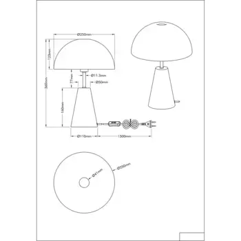 Настольная лампа NOWA, коричневый