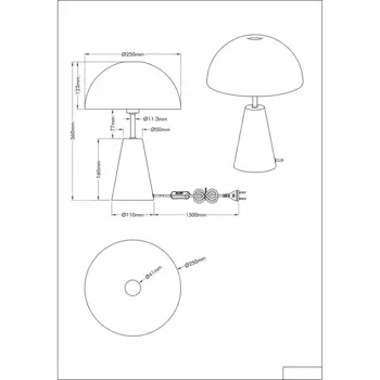 Настольная лампа NOWA, серый