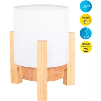 Настольная лампа nve «"MADITA" H: ок. 19 см", источник света Светодиодный модуль | Постоянно встроенный светодиод, регулируемый сенсорным датчиком;, белый