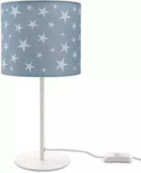 Настольная лампа Paco Home "Capri 315", 1 лампочка, лампочка E14 | без лампочки, детский светильник LED для детской комнаты, звездный мотив, декоративная настольная лампа E14 18 см, Высота: 36,5 см, белый
