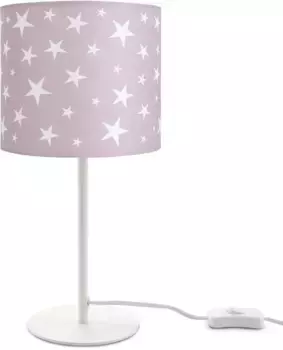 Настольная лампа Paco Home "Capri 315", 1 лампочка, лампочка E14 | без лампочки, детский светильник LED для детской комнаты, звездный мотив, декоративная настольная лампа E14 18 см, Высота: 36,5 см, белый